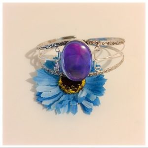 New🍒🍒Vintage Purple Quartz Adjustable Cuff Bracelet